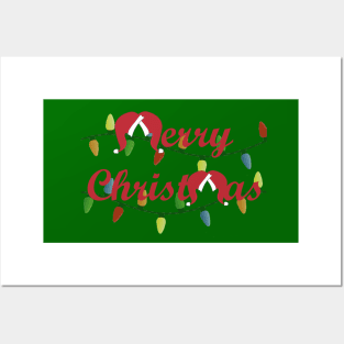 Classic Merry Christmas with Santa Hat M's - Red Font Posters and Art